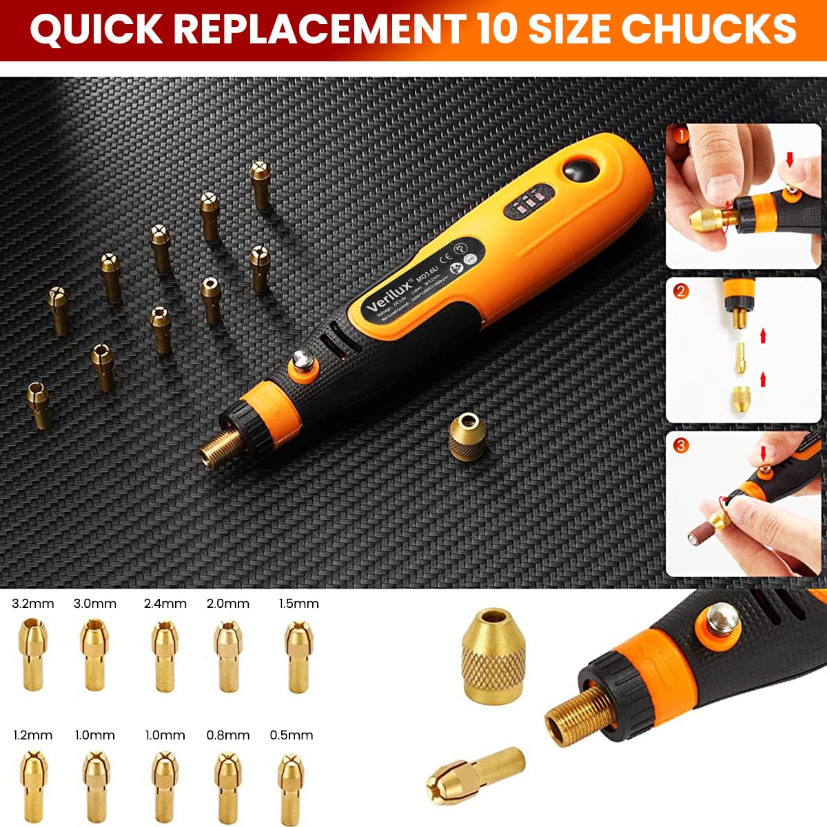 Verilux Mini Cordless Drill Machine with 90PCS Rotary Tool Kit for DIY Crafts | USB Rechargeable