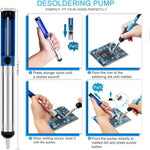 Serplex® Soldering Iron Kit Soldering Iron 60 Watt Original Adjustable Temperature Welding Tool,Soldering Kit With Soldering Gun,5Pcs Soldering Tips,Desoldering Pump,Soldering Iron Stand,Tweezers,ac