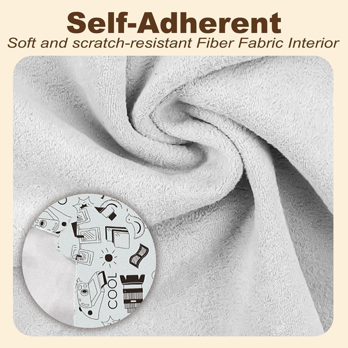 ZORBES® Camera Lens Wrapping Cloth 45x45cm Magic Grippy Multi-Use Cloth, Fashion Print Design, Non-Slip Waterproof Silicone-Coated Organizer Wrap Cloth for Tools, Gears, Accessories