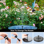 Verilux Solar Fountain Pump for Garden and Pond with 6 Nozzles Max 3.3ft Water Column 2PCS