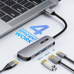 Verilux USB C Hub for Laptop with 4K HDMI 100W PD and USB3.0 Ports | Aluminum Alloy Design