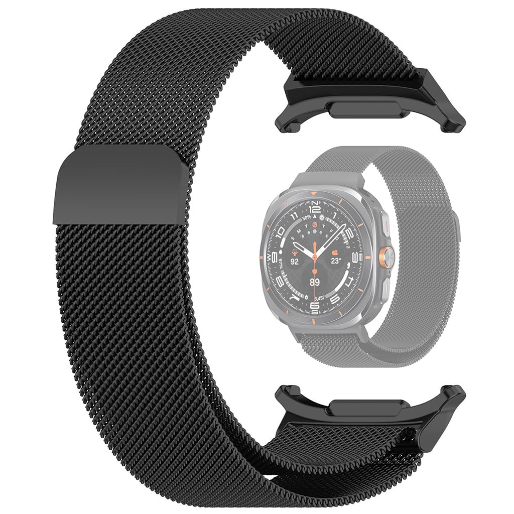 ZORBES® Stainless Steel Mesh Magnetic Watch Band for Samsung Galaxy Watch7 Ultra 47mm (2024) Fashion Unisex Magnetic Clasp Strap for Samsung Galaxy