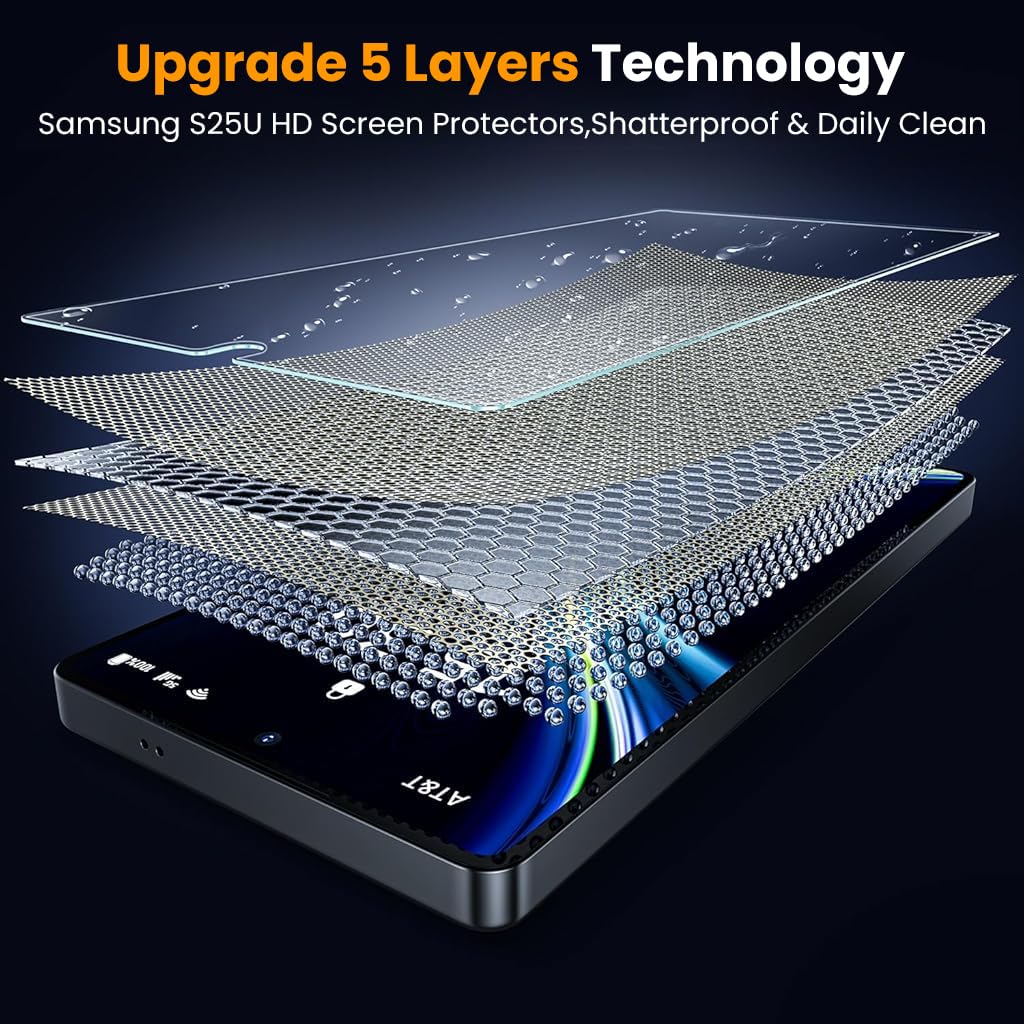 ZORBES® Compatible with Samsung S25U 2Pcs Screen Protectors HD Tempered Glass Screen Protectors Anti-scratch Screen Protectors withScreen Alignment Tool & Accessories Pack