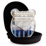 Verilux Thumb Piano Crystal Kalimba Acrylic Mbira Finger Kalimba Musical Instrument Gifts for Kids Adult Beginners with Tuning Hammer, Study Instruction and Eva bag