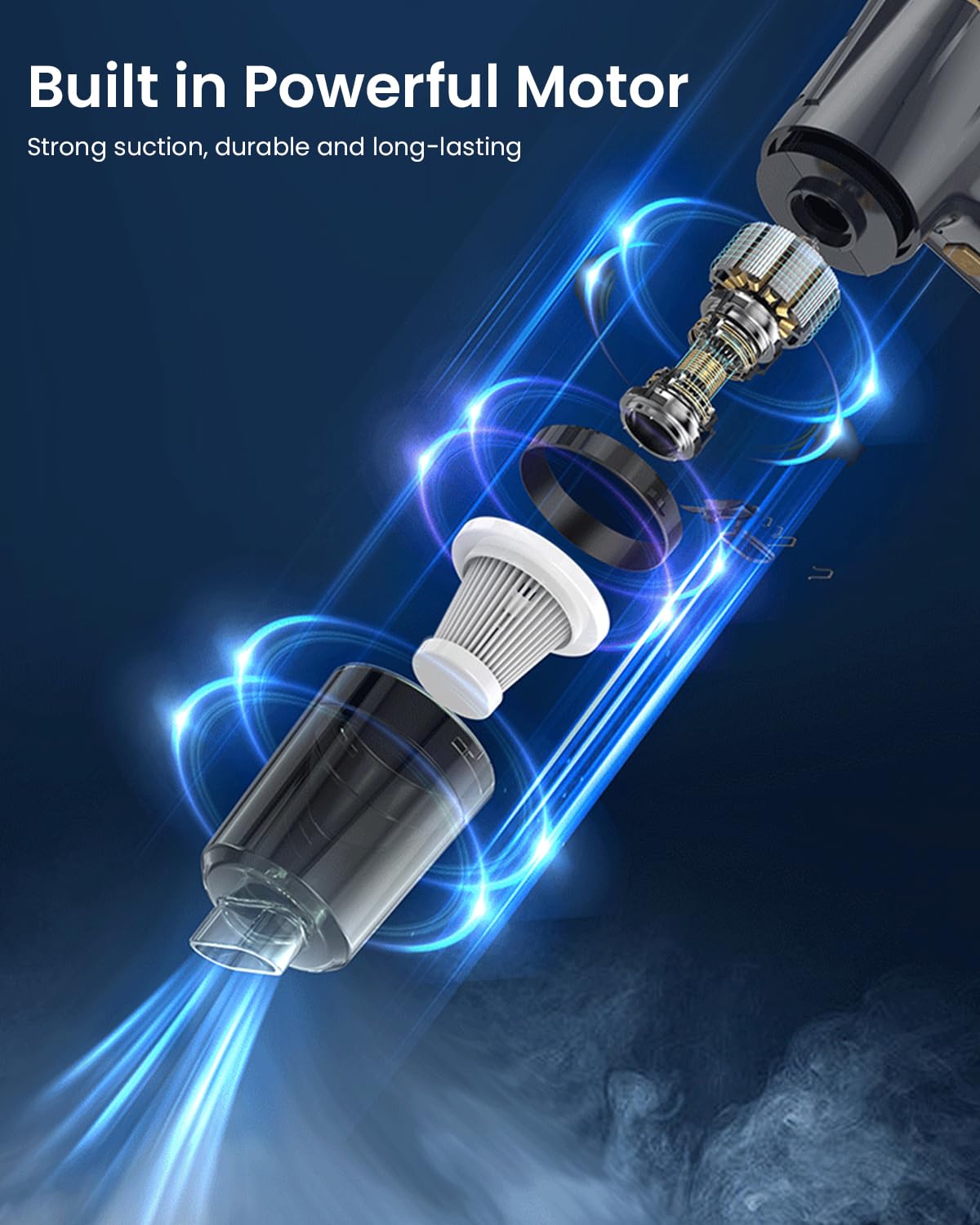 Verilux Compressed Air Duster for Computer and Car Cleaning with 16000Pa 120W Power | Cordless Handheld Vacuum Featuring Multi Nozzles