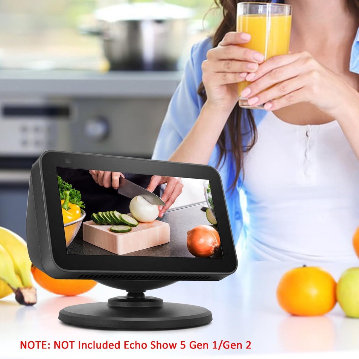 ZORBES® Echo Show Stand for Echo Show 5 Gen 1/Gen 2, Universal Adjustable Echo Show Magnet Anti-Slip Base 360 Degree Free Rotation Desk Holder for Echo Show 5 Gen 1/Gen 2