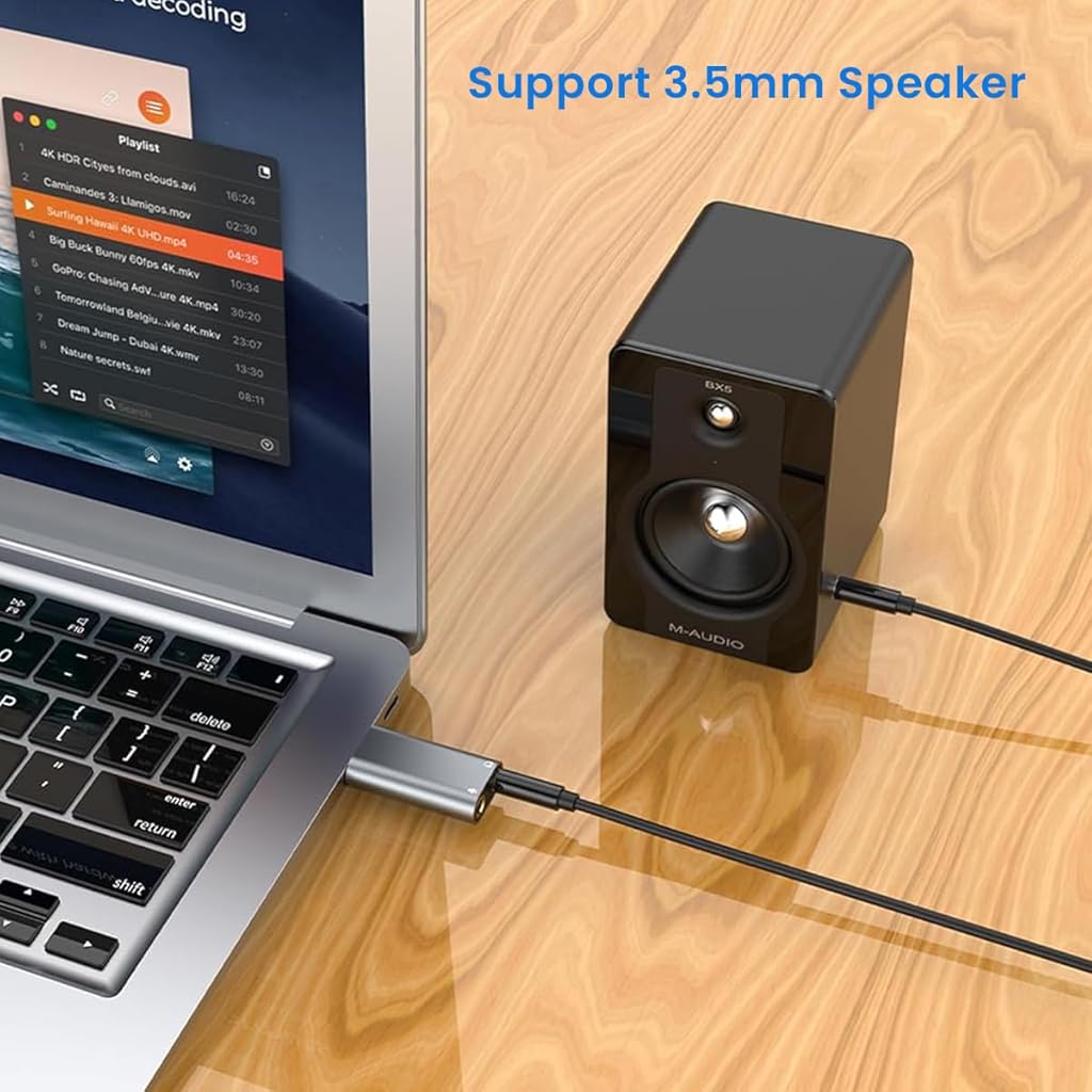 ZORBES® USB Audio Adapter HIFI USB Sound Card with Dual 3.5mm Jacks USB External Stereo Sound Card with 3.5mm Headphone and Microphone Jack for PC, Desktops, Laptop, Mac and More
