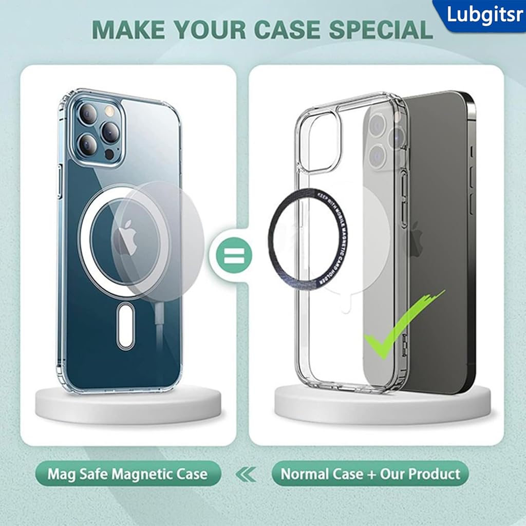 ZORBES® 6Pcs Magnetic Alignment Rings, 55mm Dia Slim Adhesive Magnetic Rings, Adhesive Magnet for Phone Grip, Phone Holder