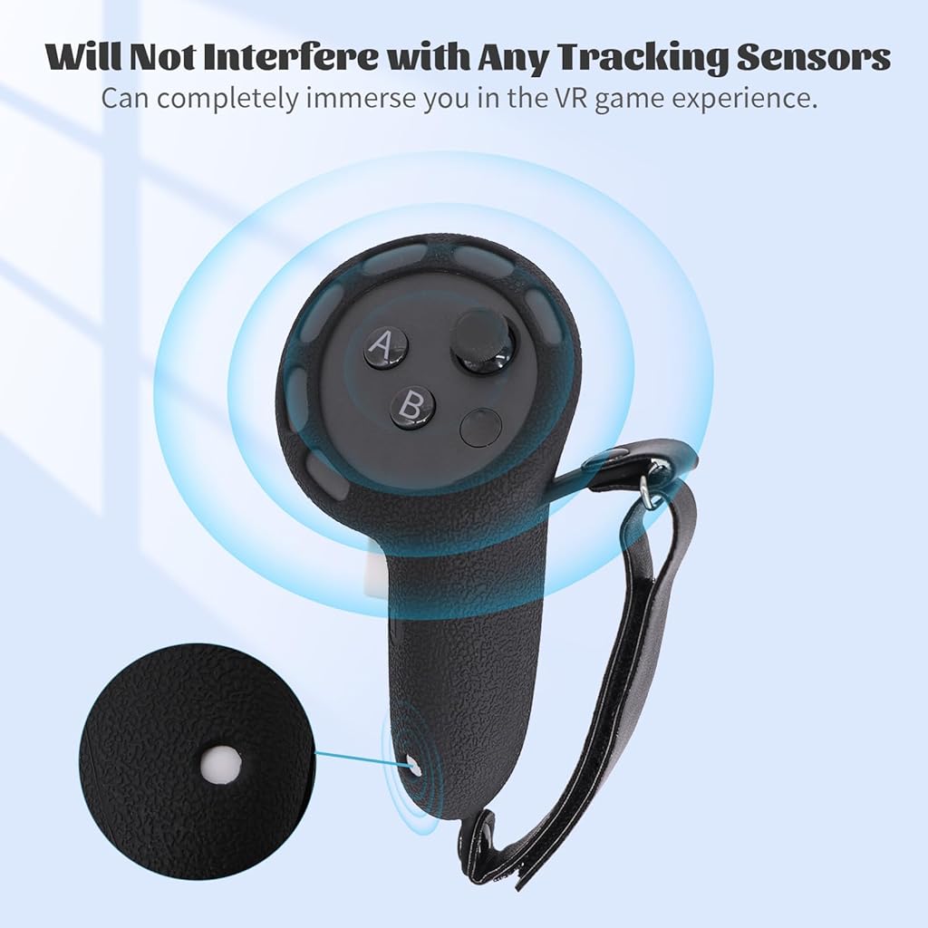 ZORBES® Controller Grips Cover for Meta/Oculus Quest 3/Quest 3S Accessories, Silicone Grips Cover with Controller Hand Straps Compatible with VR Touch Controller Cover