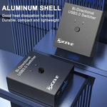 Verilux USB Switch,KVM Switch, Bi-Directional USB Switcher, 2 Port USB Sharing Switch,USB Peripheral Switcher Box Hub for 2 Computers Share Keyboard Mouse Scanner Printer (2 in 1 Out / 1 in 2 Out)