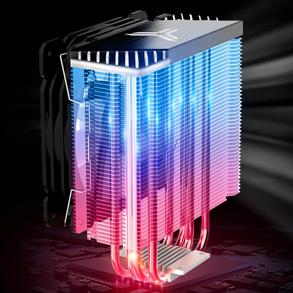 Verilux® RGB CPU Cooler, 2300rpm CPU Air Cooler,PWM 4 Pin, 4 Copper Heat-Conduction Pipes 92mm Cooler Fan RGB CPU Cooler for AMD Ryzen/Intel LGA 1700 115X
