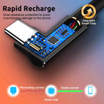 Verilux Type C Cable for Fast Charging and Data Transfer featuring 16ft Length | Right Angle Nylon Design