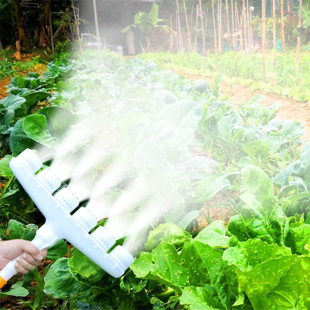 Supvox® Garden Water Pipe Sprayer 6 Nozzle Irrigation Sprinkler Larger Irrigation Area Garden Sprayer Nozzle with Flow-Adjustment Connector for Agricultural Irrigation Lawn Garden Watering Plants