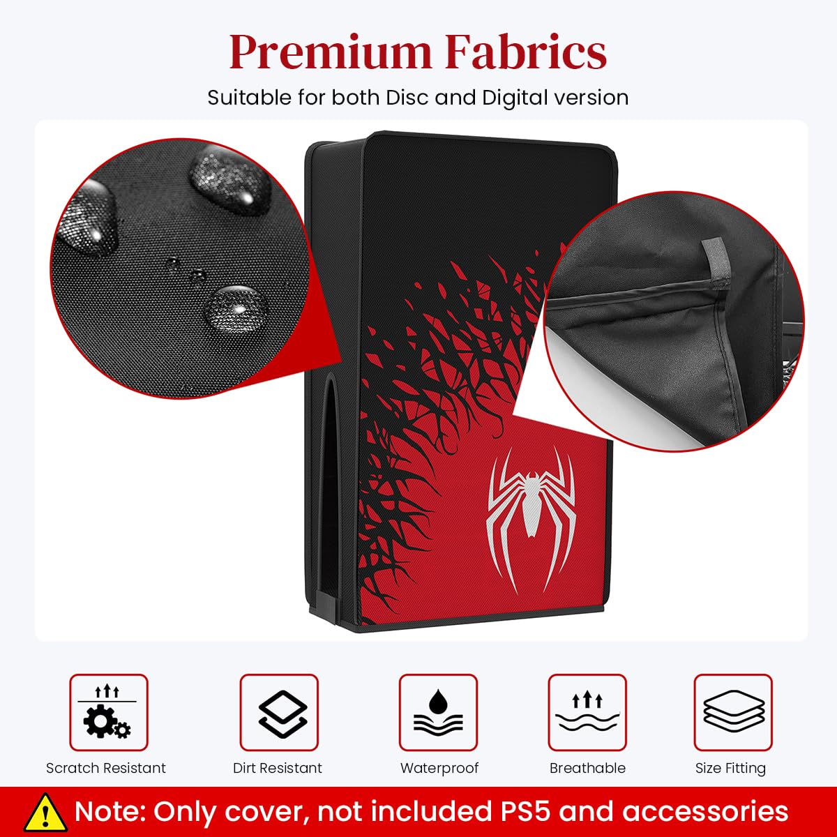 ZORBES® For PS5 Dust Cover Anti-scratch Dustproof Waterproof Shell Washable Protective Case for PS5 Disc&Digital Console