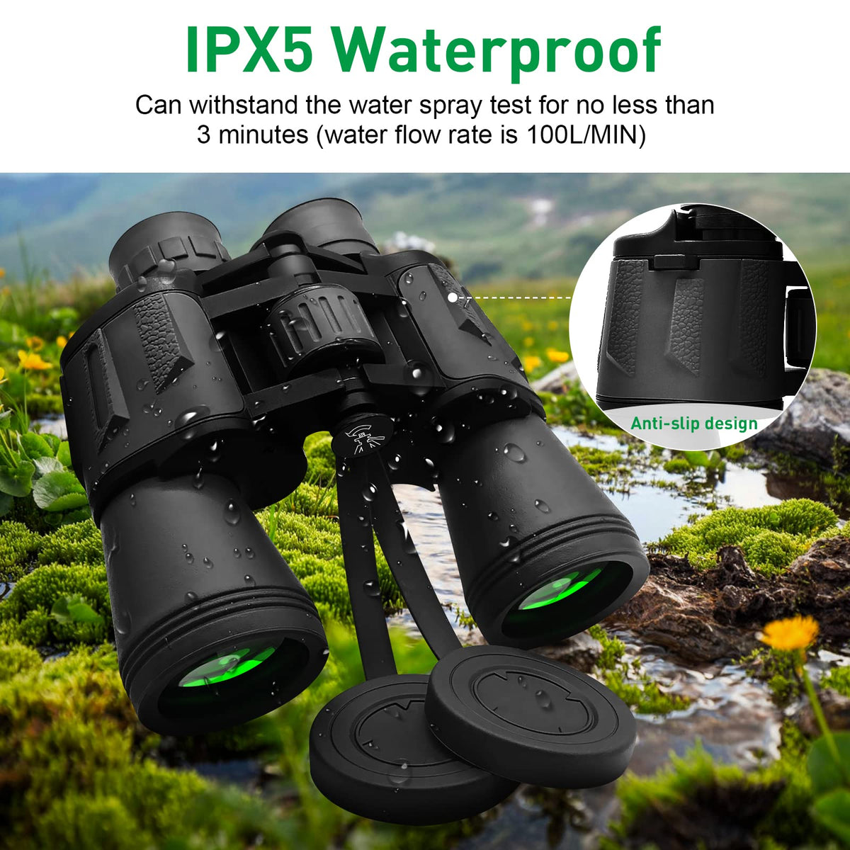 ZORBES® 20x50 High Rate Binocular, Binoculars for Long Distance Compact HD Professional/Daily Waterproof Binoculars Telescope for Kids Adults Bird Watching Travel Hunting Football Games Stargazing