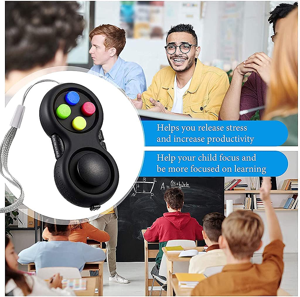 Verilux Fidget Pad Toy for Stress Relief with 8 Fidget Functions | Handheld Anxiety Reducer
