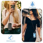 ZORBES® Phone Lanyard for Case Adjustable Strap Set Universal Neck and Wrist with 2 Self-Adhesive Inserts Sling Not Includes 3 PCS