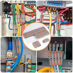 Serplex® 68Pcs Compact Wire Connector Kit SPL-1, 1-1 Inline Splicing Cable Connectors for 28-12 AWG, Reusable Flame-Retardant Electrical Terminals for DIY Wiring, Building Projects/Light Modifications
