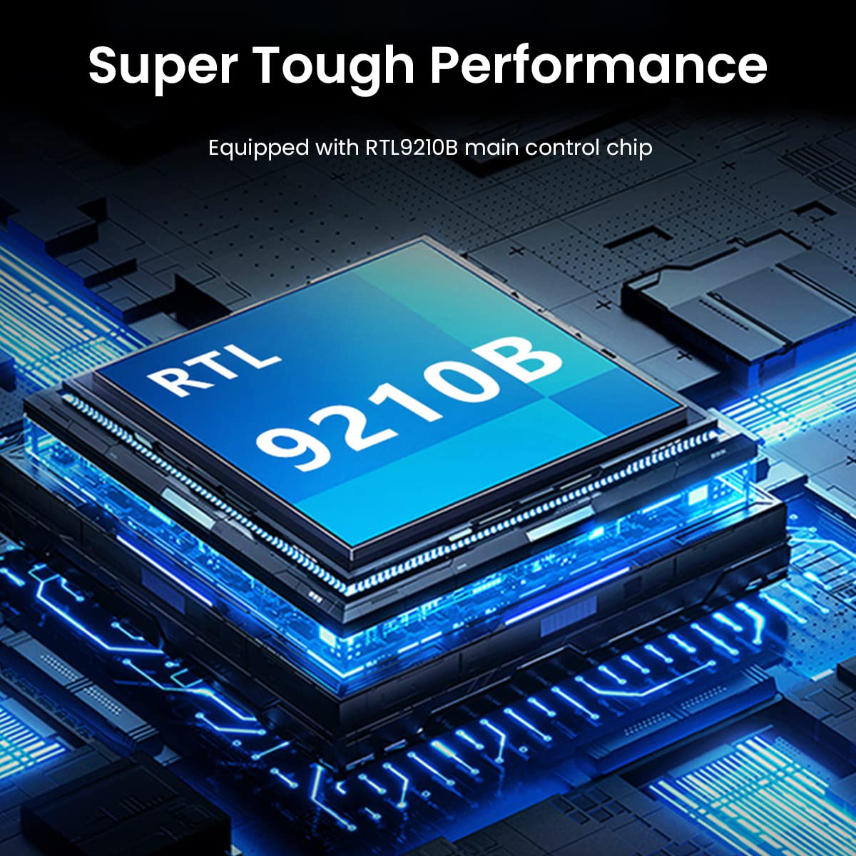 Verilux M.2 NVMe SATA SSD Enclosure SATA to USB HDD Enclosure with 2 in 1 USB Cable Tool-Free USB 3.2 Gen 2 10Gbps NVMe PCI M-Key/B+M Key, Aluminum External SSD Hard Drive Case Complies with UASP