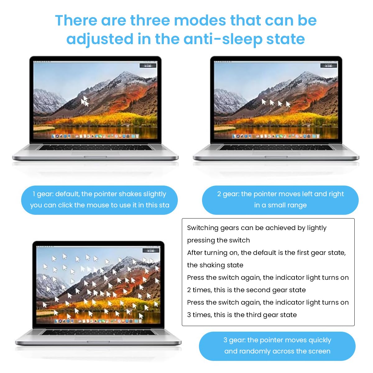 Verilux Mouse Jiggler with 3 Jiggle Modes for Telecommuting | Undetectable USB C Device