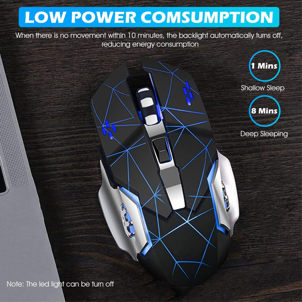 Verilux Wireless Mouse with Dual Mode Bluetooth 5.0 and 2.4GHz Connection for PC Use