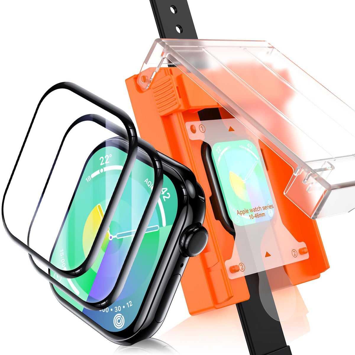 ZORBES® Compatible with iWatch Ultra 49mm, 2Pcs Smart Watch Screen Protectors, HD Anti-scratch Watch Screen Film, with Alignment Applicator Tool & Accessories