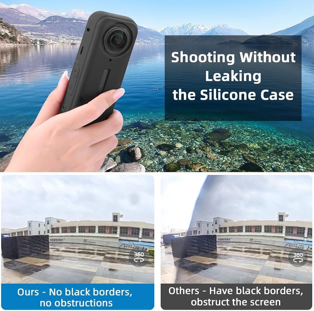 ZORBES® Silicone Protective Case and Lens Cover Combo for Insta 360 X4, Anti-Scratch, Anti-Slip Snug-Fit Skin and Removable Lens Cap for DIY, Journaling, Scrapbooking, Crafts, Planners