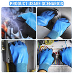 Serplex® 1 Pair Electrical Insulated Gloves Full Palm Rubberization Design 1000V Resistance Non-slip Safe Electrical Gloves Multi Purpose Electrician Work Gloves for Men Women
