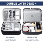 Verilux Electronics Organizer Travel Case for Cables and Devices featuring Triple Layer Pouch Design