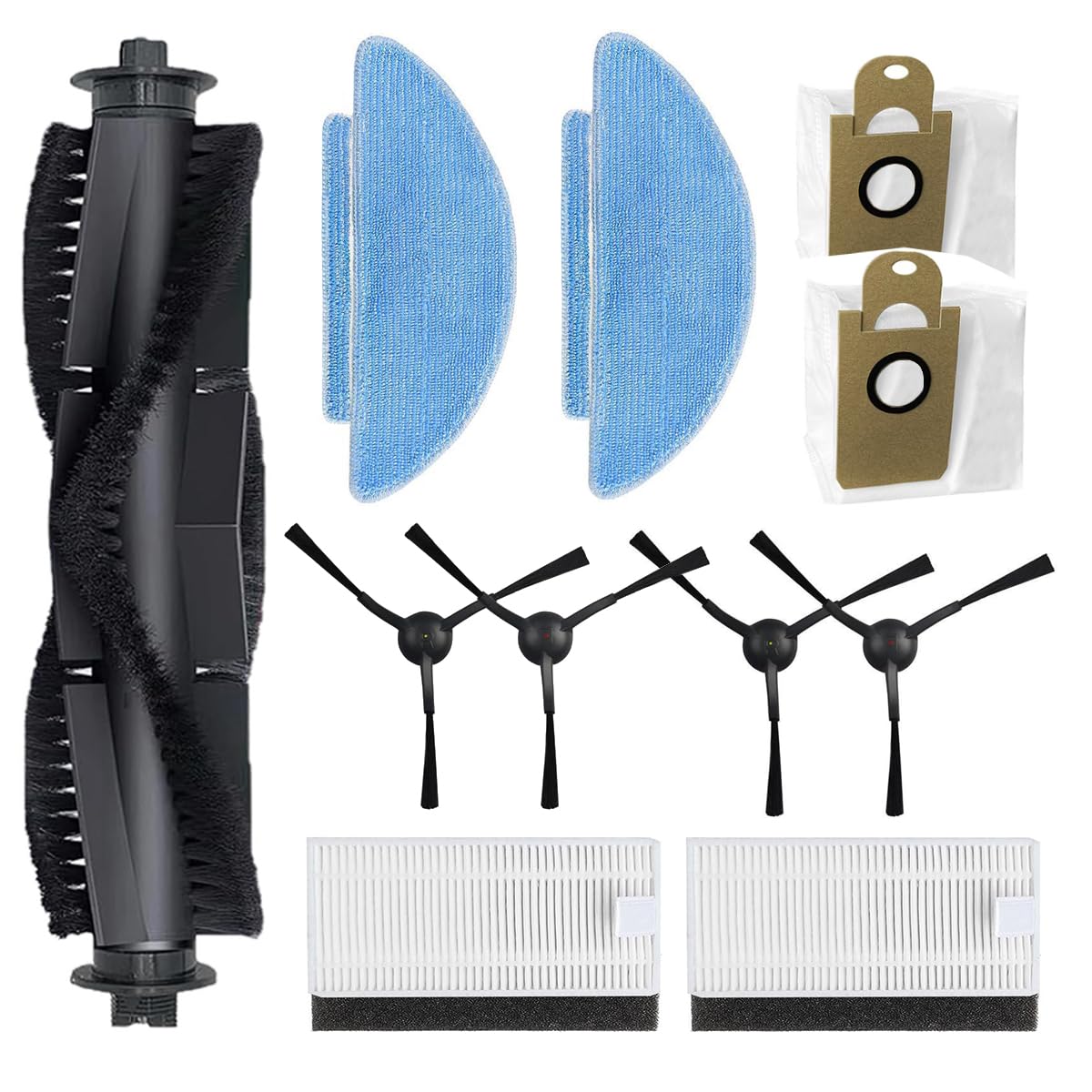 Verilux Vacuum Cleaner Accessories for ILIFE T10S with 11 Piece Set and Easy Installation | Includes Main Brush Side Brushes Filters Mop Cloth and Dust Bags