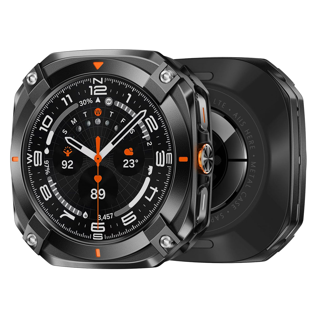 ZORBES® Compatible with Samsung Ultra 47mm, Smartwatch Bumper Case Cover, Shockproof and Scratch-Resistant Armor, Protective Metallic Watch Case Cover