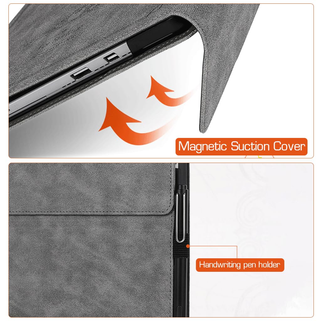ZORBES® Tablet Cover for Surface Pro 9 Protective Surface Pro 9 PU Leather Case 2 in 1 Surface Pro 9 Table Case with Anti-Slip Lining & Stylus Pen Desing Fashion Embossing Cover for Surface Pro 9