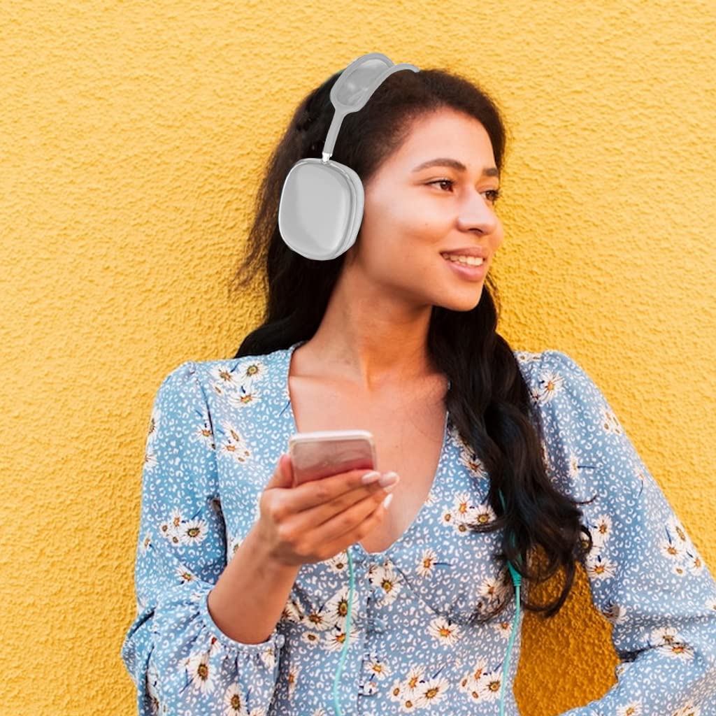 ZORBES® Clear Case for AirPods Max Anti-Scratch TPU Cover for AirPods Max, One Pair TPU Protective Clear Case for AirPods Max, Accessories for AirPods Max (Grey)