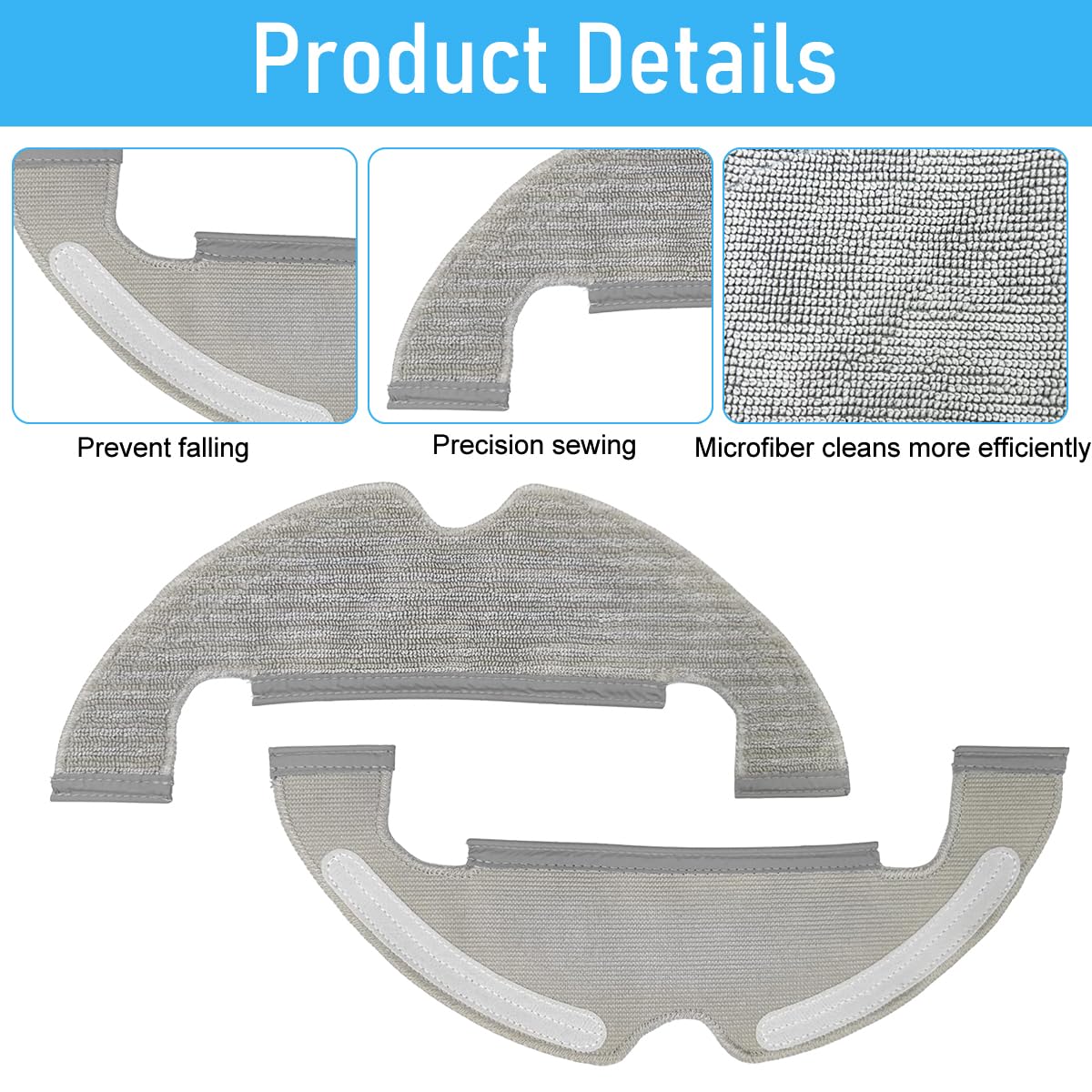 Verilux® Mopping Cloth for Mi Robot Vacuum Cleaner X10 Microfiber Absorbent Wet & Dry Use Mop Cloth Replacements for Vacuum X10