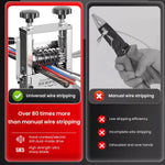 Serplex® 6-IN-1 Manual Wire Stripper Machine for Drill-Operated Wire Stripper Tool with Hand Crank 3-17mm Diameter Cable, Manual Stripping Machine Featuring 6 Tracks & 5 Carbide Blades