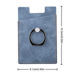 Verilux Phone Card Holder for Smartphones with 360° Rotatable Finger Ring | Blue PU Leather 10.3×6.1 cm