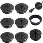 Serplex® 6Pcs Desk Grommets 2 inches Round Rubber Cable Grommets Desk Cable Hole Covers Multi Cable Organizers Office Decorative Desk Grommets for Power Cords