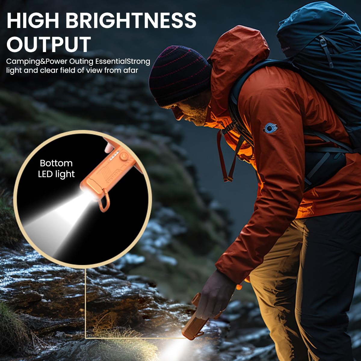 ZORBES® Small Blower Fan Compressed Air Duster Turbo Blower with LED Light 2 Nozzles 4 Stage Wind Adjustment Car Duster for Car Cleaning Travel Hiking Camping Turbo Fan PC Cleaner