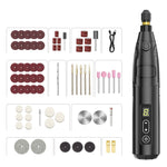 Serplex® USB Rechargeable Cordless Mini Rotary Tool Kit, 6-Speed Electric Drill Engraver with LCD Display, 800mAh Battery, Multi-Function Grinding Cutting Polishing & Drilling Accessories Set