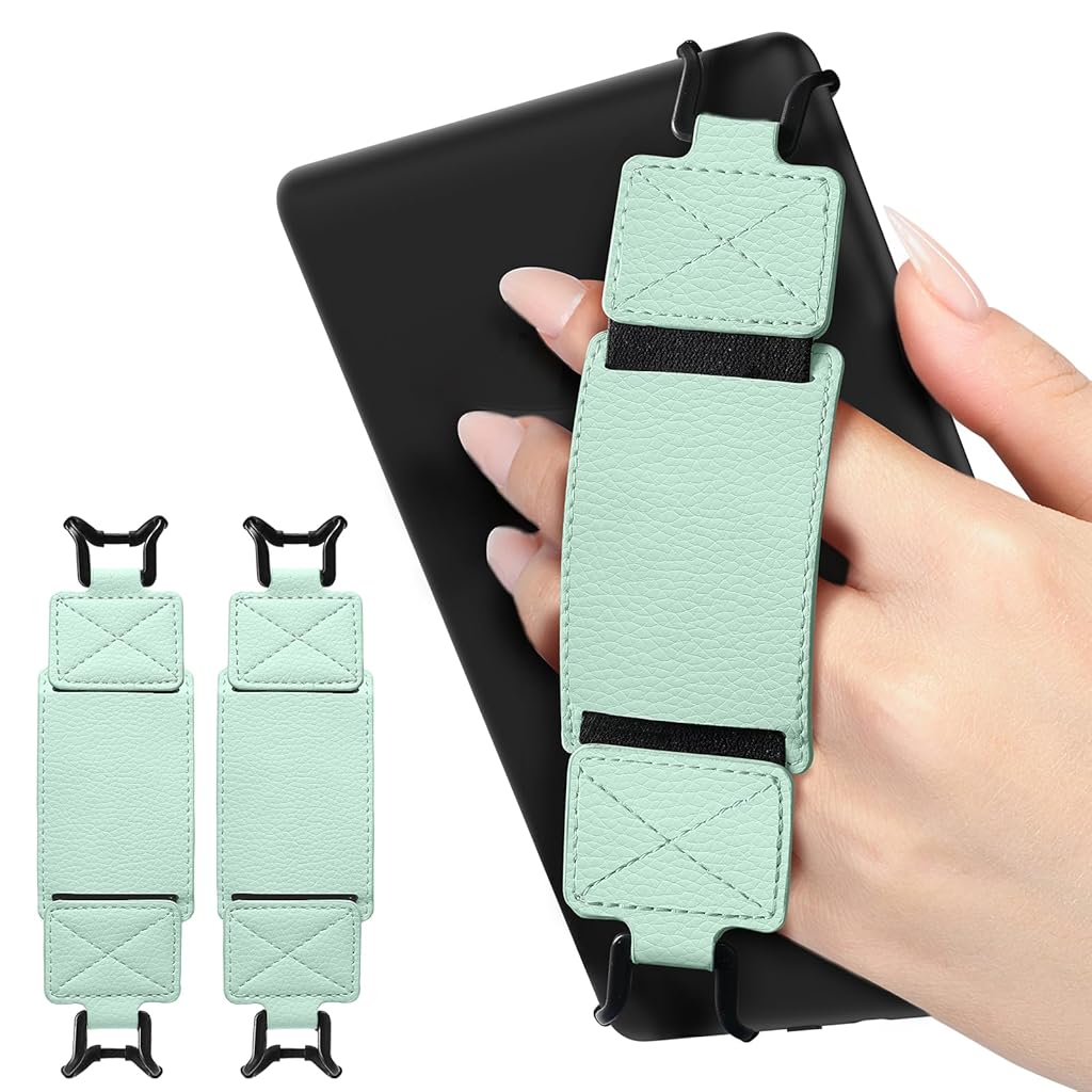 ZORBES® 2 Pcs Secure Hand Strap for Kindle and Tablets, High Elasticity Versatile and Lightweight Finger Grip Holder for 6-7.5" Kindle/for Kobo/for Voyaga/for Lenovo/for Sony E-Book Tablet