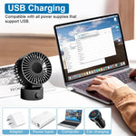 Verilux Desk Fan for Office and Travel with 2 Speed Control and 5.4 in Compact Design | USB Powered Quiet Cooling Black