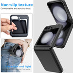 ZORBES® Compatible with Samsung Galaxy Z Flip 6 Folding Phone Case for Galaxy Z Flip 6 One-Piece Retractable Hinge Design Protective Anti-Slip Textured Fashion Phone Case with Cut-Out Outer Display