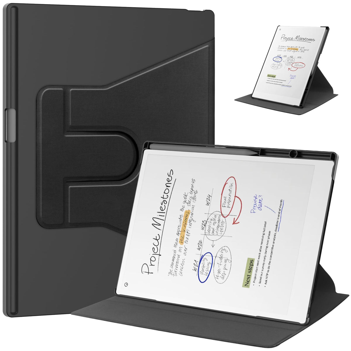 ZORBES® Compatible with Remarkable Paper Pro 11.8" (2024), Folio Case Slim PU Leather Tablet Cover with Auto Sleep/Wake & Multi-Angle Stand, Anti-Scratch Protective Case Cover