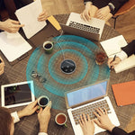 ZORBES® Omnidirectional Conference Speaker with Mic 360° Voice Pickup USB Speaker and Microphone for Conference USB C Plug and Play Noise Reduction Echo Cancellation Microphone Conference