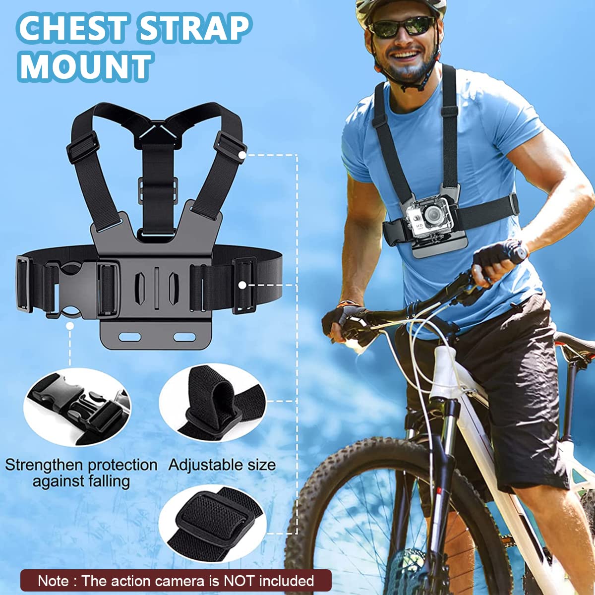 ZORBES® 53 in 1 Camera Accessories Kit for Gopro Hero 11 10 9 8 7 6 5 4 3+, 53 in 1 Go Pro Black Bundle, Mount Set for Go Pro Fusion Silver Max Session or Akaso or DJI Osmo