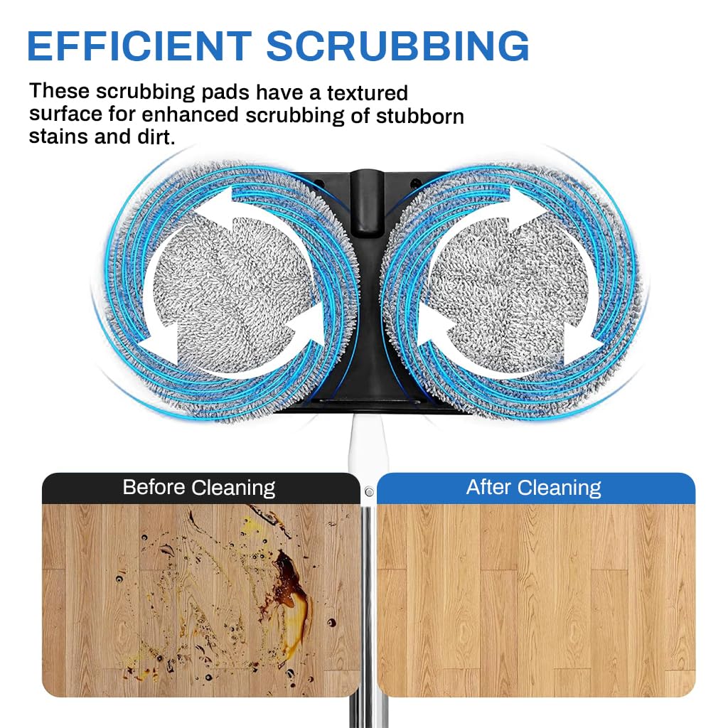 Verilux Replacement Mop Pads for AGARO Floor Scrubber 16cm with Textured Scrubbing Surface