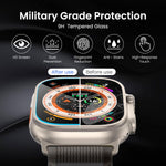 ZORBES® 2 Pack Tempered Glass Screen Protector with Auto-alignment Installation Frame Compatible with Apple Watch Ultra 2 / Ultra 49mm, Waterproof HD Film