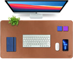 ZORBES® Desktop PU Mouse Pad 90×45cm Reversible Double-Sided PU Leather Desk Mat, Waterproof Non-Slip Desktop Mouse Pad for Office, Keyboard & Laptop