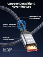 Verilux HDMI Cable for 8K60Hz and 4K120Hz Displays with 48Gbps Speed | 6.6ft 3 Pack