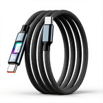 Verilux® PD 100W Type C Cable Fast Charging with Breathing Light, 5.9Ft/1.8M C Type Charger Cable Nylon Braid with 480Mbps Data Sync for iPhone 17/17 Pro/17 Pro Max/16/15, Galaxy S25/S24/S23, Black